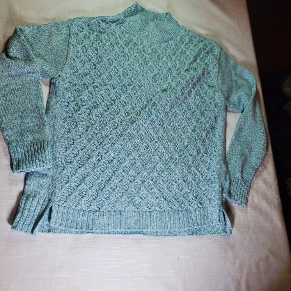 Talbots Women's Petite Pullover Sweater Size M Blue Long Sleeve